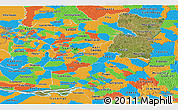 Satellite Panoramic Map of Alto Parana, political outside