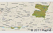 Satellite Panoramic Map of Alto Parana, shaded relief outside