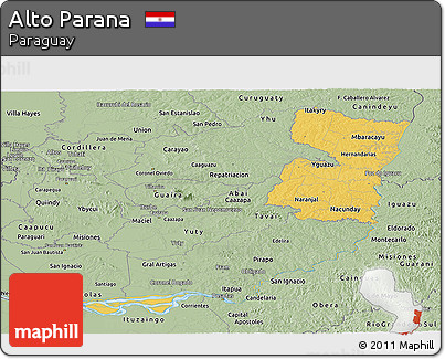 Savanna Style Panoramic Map of Alto Parana