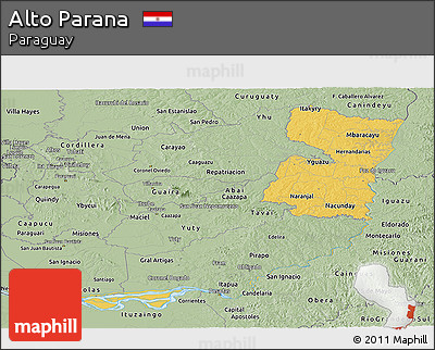 Savanna Style Panoramic Map of Alto Parana