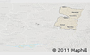 Shaded Relief Panoramic Map of Alto Parana, lighten, semi-desaturated