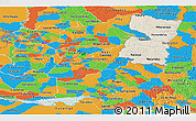 Shaded Relief Panoramic Map of Alto Parana, political outside