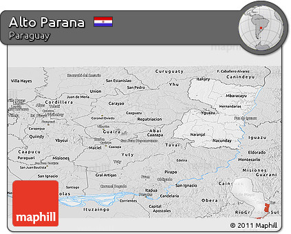 Silver Style Panoramic Map of Alto Parana