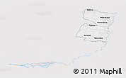 Silver Style Panoramic Map of Alto Parana, single color outside