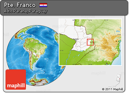 Physical Location Map of Pte. Franco, highlighted country