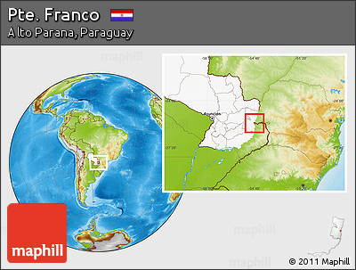 Physical Location Map of Pte. Franco, highlighted country