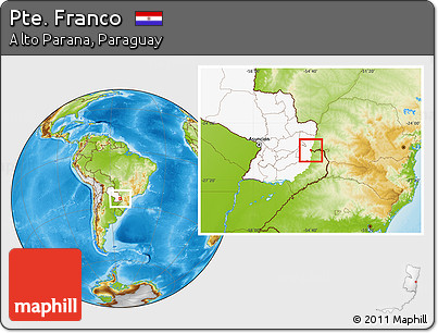 Physical Location Map of Pte. Franco, highlighted country