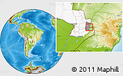Physical Location Map of Pte. Franco, highlighted country, highlighted parent region