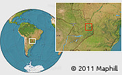 Satellite Location Map of Pte. Franco