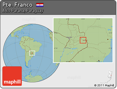 Savanna Style Location Map of Pte. Franco