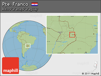 Savanna Style Location Map of Pte. Franco