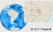 Shaded Relief Location Map of Pte. Franco