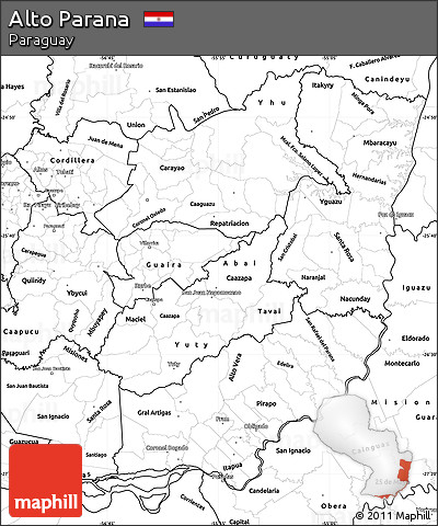 Blank Simple Map of Alto Parana