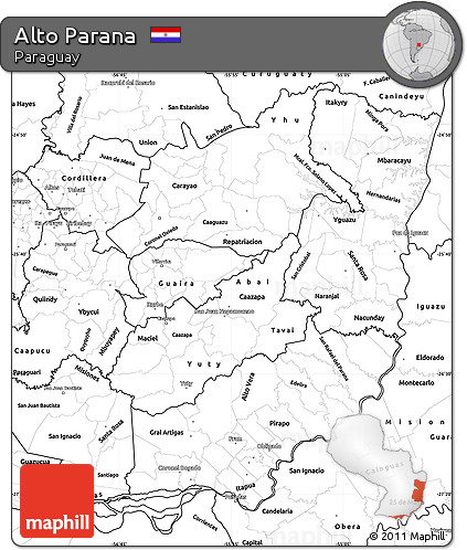 Blank Simple Map of Alto Parana