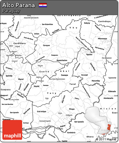 Blank Simple Map of Alto Parana