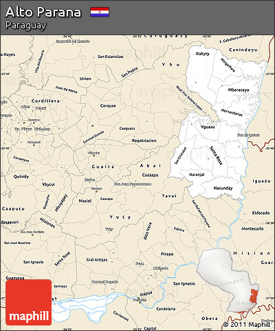 Classic Style Simple Map of Alto Parana