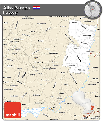 Classic Style Simple Map of Alto Parana