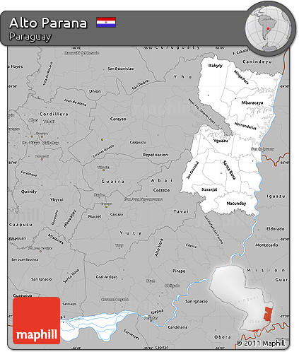 Gray Simple Map of Alto Parana