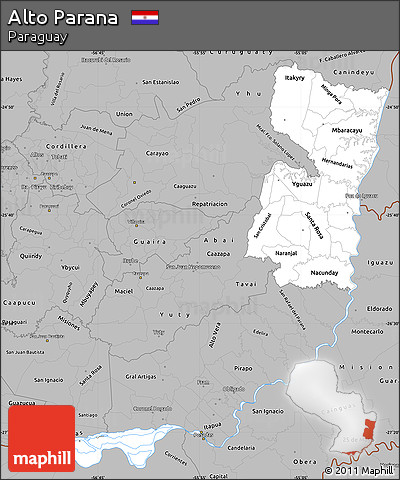 Gray Simple Map of Alto Parana