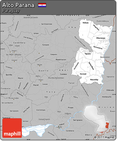 Gray Simple Map of Alto Parana