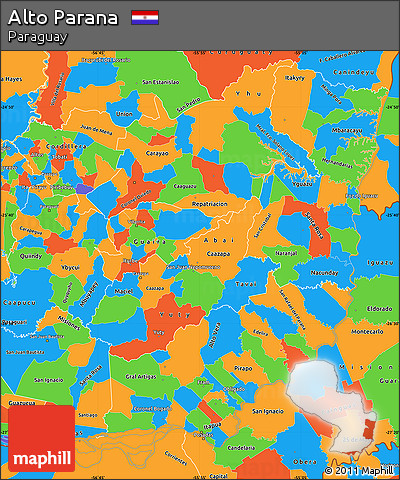 Political Simple Map of Alto Parana