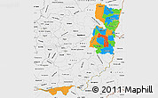 Political Simple Map of Alto Parana, single color outside, borders and labels