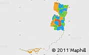 Political Simple Map of Alto Parana, single color outside