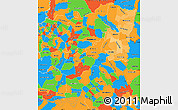 Political Shades Simple Map of Alto Parana, political outside