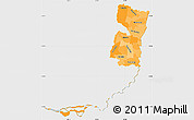 Political Shades Simple Map of Alto Parana, single color outside