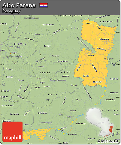 Savanna Style Simple Map of Alto Parana