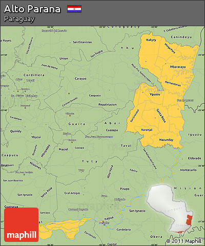Savanna Style Simple Map of Alto Parana