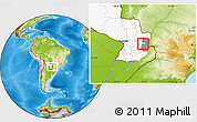 Physical Location Map of Yguazu (Lago), highlighted country, highlighted parent region