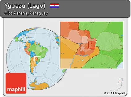Political Location Map of Yguazu (Lago)