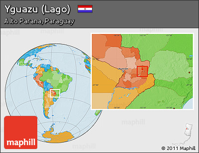Political Location Map of Yguazu (Lago)