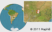 Satellite Location Map of Yguazu (Lago), highlighted parent region
