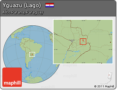 Savanna Style Location Map of Yguazu (Lago)