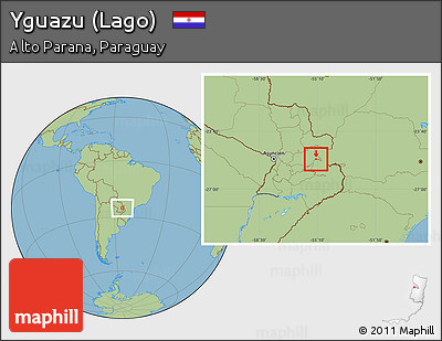 Savanna Style Location Map of Yguazu (Lago)