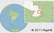 Savanna Style Location Map of Yguazu (Lago), highlighted country