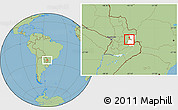 Savanna Style Location Map of Yguazu (Lago), highlighted parent region