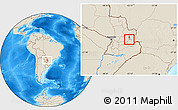 Shaded Relief Location Map of Yguazu (Lago)