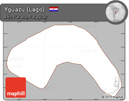 Gray Simple Map of Yguazu (Lago), cropped outside