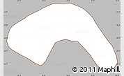 Gray Simple Map of Yguazu (Lago), cropped outside