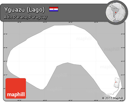 Gray Simple Map of Yguazu (Lago)