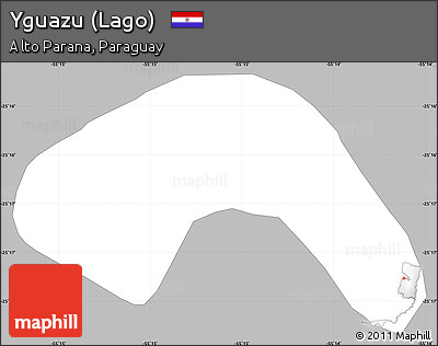 Gray Simple Map of Yguazu (Lago)
