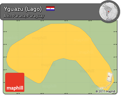 Savanna Style Simple Map of Yguazu (Lago)