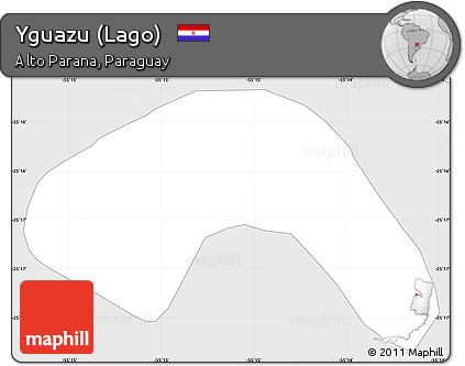 Silver Style Simple Map of Yguazu (Lago)