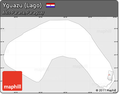 Silver Style Simple Map of Yguazu (Lago)