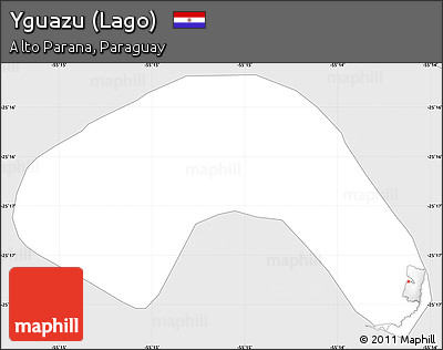 Silver Style Simple Map of Yguazu (Lago)