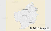 Classic Style 3D Map of Capitan Bado, single color outside