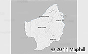Gray 3D Map of Capitan Bado, single color outside